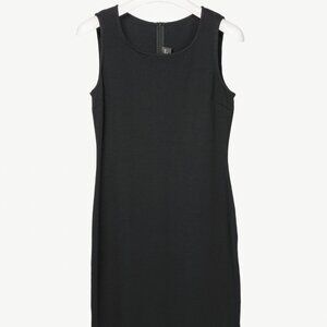 St. John Caviar AW16 Black Wool-Blend Knit Sleeveless Dress